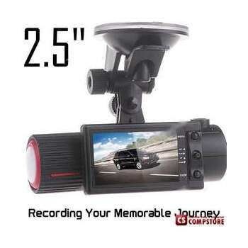 Авто Видео регистратор 2.5" TFT Dual Lens CMOS Sensor 140° Wide Angle Car DVR Traffic Recorder with TF Slot