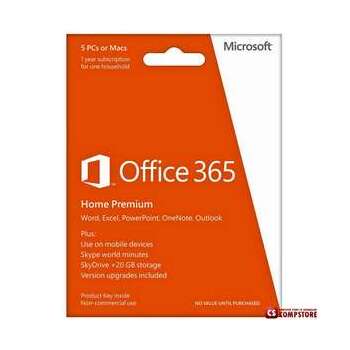 Office 365 Home Prem 32/ 64 English Subscr 1YR Medialess BOX (6GQ-00019) для 5 ПК