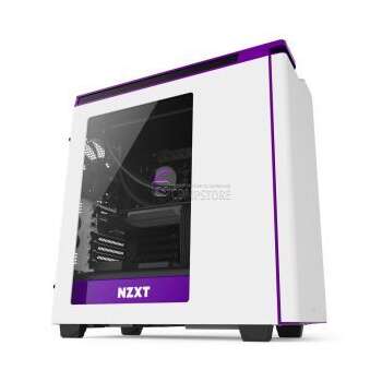 NZXT H440 White/Purple Windowed Mid Tower Gaming Case (CA-H442W-W2)