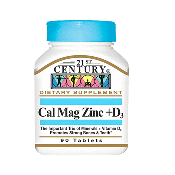 21 Century Cal Mag Zinc + D3 90 Tabs