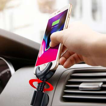 eng pl Baseus O type 2in1 USB Lightning Cable with Clips Car Mount red CALOX 09 40801 9