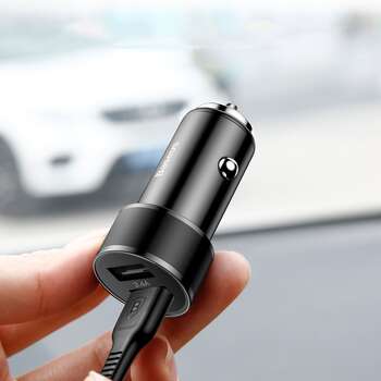 eng pl Baseus Small Screw 3 4A Universal Smart Car Charger 2x USB black CAXLD C01 46815 11