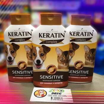 Шампунь Rolf Club Keratin+ "Sensitive", для аллергичных кошек и собак