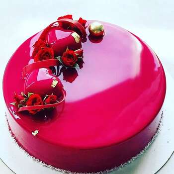 Rasberry Mirror Glaze cake-Sokoladli malinali guzgu qlazurlu tort 1kq