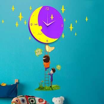 Uşaq otağı üçün kreativ divar saatı
