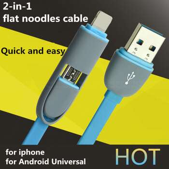 USB 2 in 1 Sync Data Charger Cable for iPhone 5s  1 