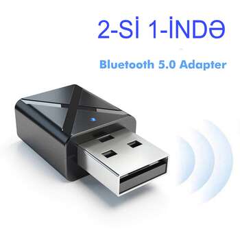 Bluetooth Adapter 5.0 Qebuledici və Ötürücü TV Kompüter və Avtomobil üçün