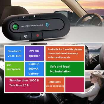 High Quality Wireless Handsfree Car Bluetooth Kit Speaker 8