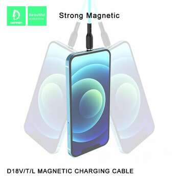 Denmen D18E Magnetic Charging Cable 3 in 1 with Micro USB USB c andLighting For ios Iphone and Android  10 