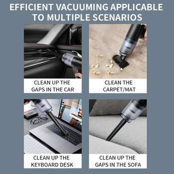 Portable Vacuum Cleaner For Car Cordless 120w 8000pa 5000Mah With Strong Suction  8 