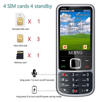 Servo V9500 4 Sim Card Mobile Phone Unlocked WhatsApp  2 
