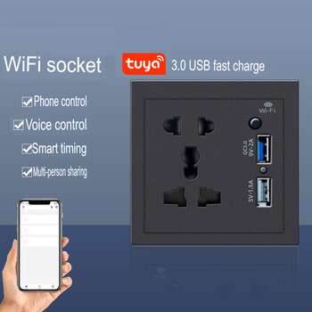 Tuya Smart Life Wifi Socket Wall Outlet With Usb Fast Charging  5 