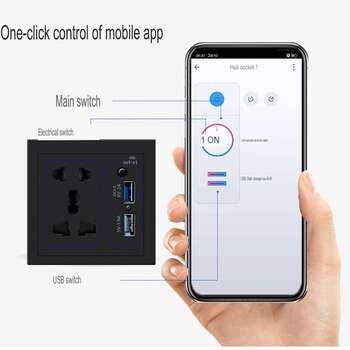 Tuya Smart Life Wifi Socket Wall Outlet With Usb Fast Charging  6 