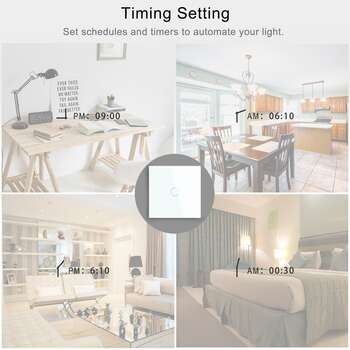 Tuya Smart Wifi Touch Light Switch No Neutral Wire Required 1 2 3 4 Gang for Ceiling Light Fan Door  13 