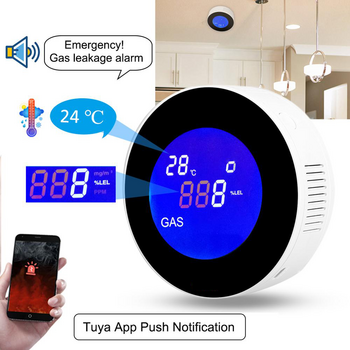 Tuya Wifi Smart Natural Gas Alarm For Home with Temperature Function Combustible Gas Leak Detector Lcd Display Smart Life App  2 
