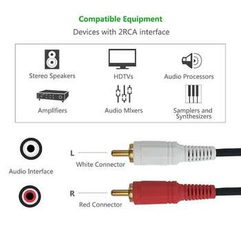 Aux to Av Cable Rca Aux Cable Stereo Aux Cord For Speaker Wire For CarPCTV  5 