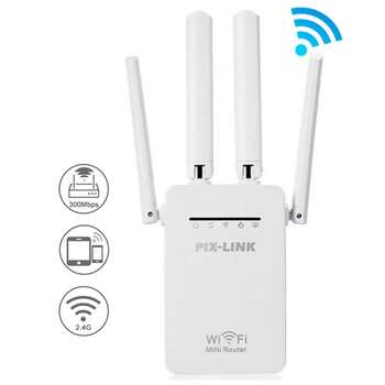 Pix Link Wireless Wifi Extender With Ethernet Port 300Mbps Wifi Repeater Booster 2
