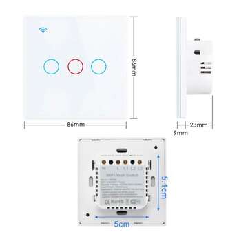 Tuya Smart Wifi Touch Light Switch No Neutral Wire Required 1 2 3 4 Gang for Ceiling Light Fan Door  17 