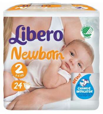 Libero NewBorn 2 Одноразовые Детские Подгузники (3-6кг), упаковка 24шт