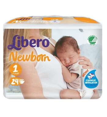 Libero Newborn Одноразовые Детские Подгузники (2-4кг) №1, 24шт