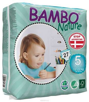 Bambo Nature Подгузники детские одноразовые "Junior", 12-22 кг, 27 шт