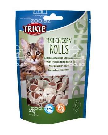 Trixie Fish Chicken Rolls лакомство для кошек с мясом птицы и сайдой