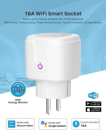 Tuya Wifi Smart Plug Compatible With Google Home and Alexa Google Assistant Zigbee 16A  2 