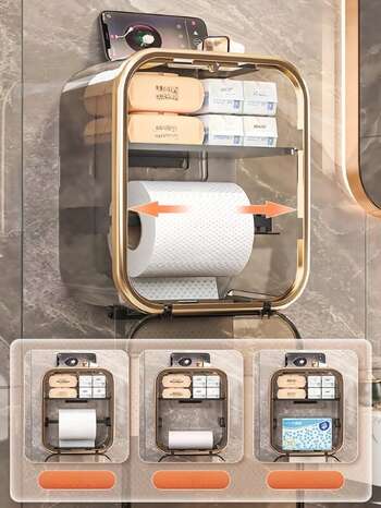 Toilet Paper Box Wall Mounted High Value Waterproof  5 
