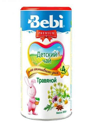 Детский травяной чай Bebi Premium (с 4 месяцев), 200 гр.