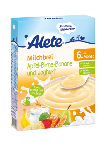 Alete Milchbrei Apfel-Birne-Banane Und Joghurt Ab 6. Monat