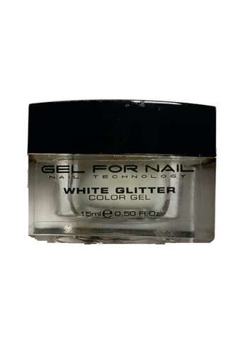 Dırnaqlar üçün ağ rəngli UV gel “Gel for nail” White Glitter-15ml