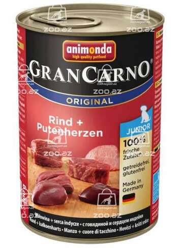 Gran Carno Junior с говядиной и сердцем индейки для щенков
