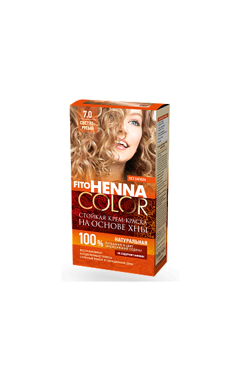 Saç üçün davamlı saç boyası " HENNACOLOR"  svetlo-rusiy 7.0