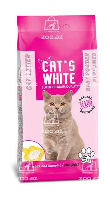 Cat's White комкующийся наполнитель с ароматом детской присыпки, 5 кг