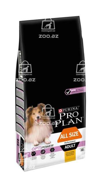 Pro Plan All Size Adult Performance для активных и рабочих взрослых собак всех пород с курицей и рисом (целый мешок 14 кг)