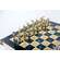 The Giants' Battle chess set with gold-silver chessmen/Blue chessboard 36 sm